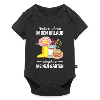 Garten Urlaub Lustiger Spruch Gärtner Geschenkidee - Baby Premium Kurzarmbody - Schwarz - Vorne