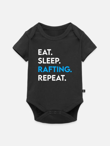 eat sleep rafting repeat - Baby Premium Kurzarmbody - Schwarz