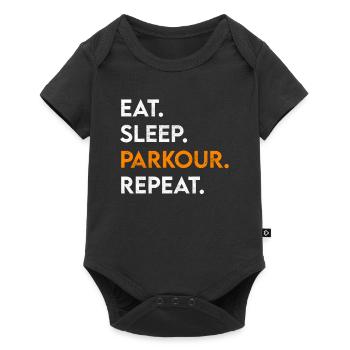manger du sommeil parkour répéter - Body à manches courtes Premium Bébé - noir - Devant