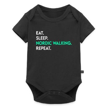 manger du sommeil marche nordique répéter - Body à manches courtes Premium Bébé - noir - Devant