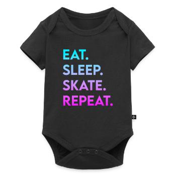 manger le sommeil skate répéter - Body à manches courtes Premium Bébé - noir - Devant