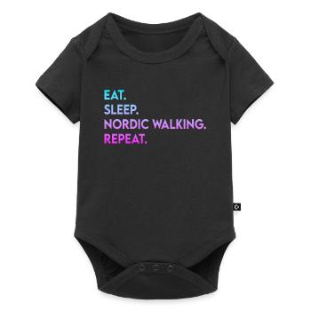 manger du sommeil marche nordique répéter - Body à manches courtes Premium Bébé - noir - Devant