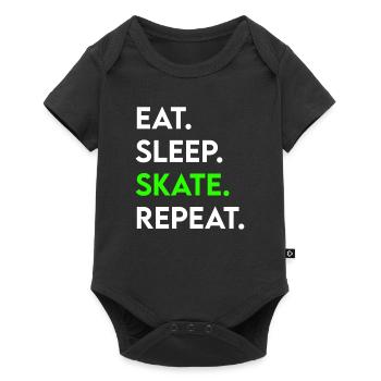 eat sleep skate repeat - Baby Premium Kurzarmbody - Schwarz - Vorne