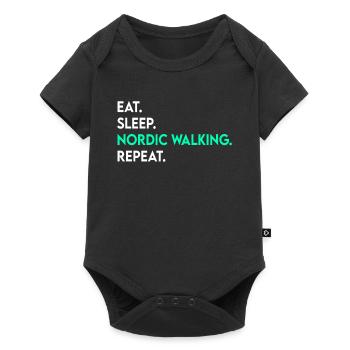 manger du sommeil marche nordique répéter - Body à manches courtes Premium Bébé - noir - Devant