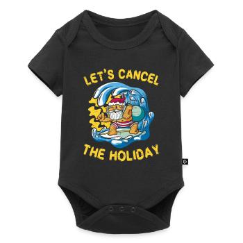 Weihnachtsmann Surfurlaub - Baby Premium Kurzarmbody - Schwarz - Vorne