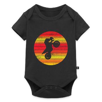 Motorcross Cadeau Cyclomoteur Motocycliste - Body à manches courtes Premium Bébé - noir - Devant