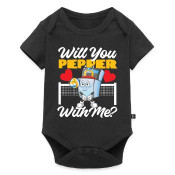 Mariage de l’équipe de joueurs de volleyball - Body à manches courtes Premium Bébé - noir - Devant