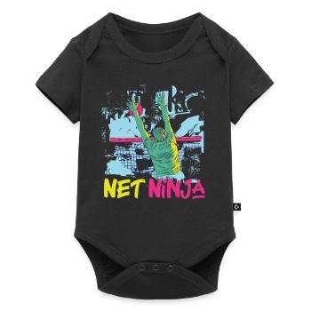 Joueur de volleyball Équipe Ninja 80s - Body à manches courtes Premium Bébé - noir - Devant