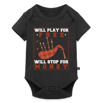 Loud bagpiper musical instrument - Baby Premium short-sleeve bodysuit - black - Front