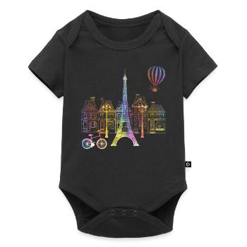 Tour Eiffel Love France Femmes Paris - Body à manches courtes Premium Bébé - noir - Devant