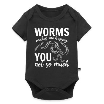 Worms me rend heureux toi pas tellement je - Body à manches courtes Premium Bébé - noir - Devant
