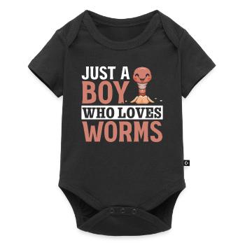 Worm Farmer Boy Compost Worms I'm just a - Baby Premium short-sleeve bodysuit - black - Front