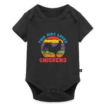 Huhn - Baby Premium Kurzarmbody - Schwarz - Vorne