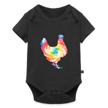 Huhn Bauernhof Geflügel Hahn Hühner Geschenk - Baby Premium Kurzarmbody - Schwarz - Vorne
