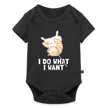I Do What I Want Chien Quadrupède Wauwau Shiba Inu - Body à manches courtes Premium Bébé - noir - Devant