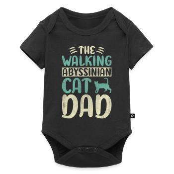 The Walking Abyssinian Cat Dad Kitty Cat Walking - Baby Premium Kurzarmbody - Schwarz - Vorne