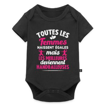 Les meilleures femmes deviennent handballeuses - Body à manches courtes Premium Bébé - noir - Devant