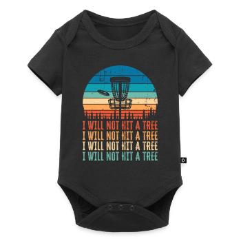 Lustige Disc Golf Baum Geschenk Distressed Vintage - Baby Premium Kurzarmbody - Schwarz - Vorne