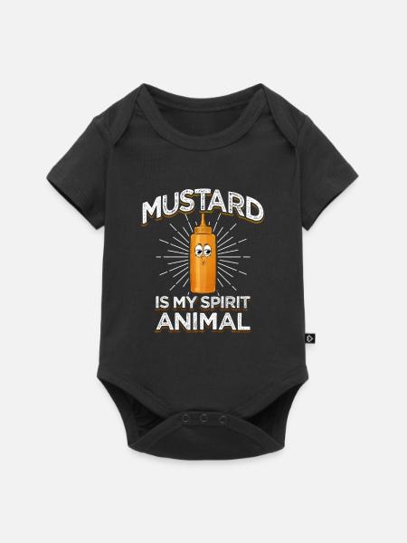 Senf Morgen Geschenk - Baby Premium Kurzarmbody - Schwarz