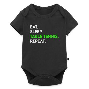 manger dormir tennis de table répéter - Body à manches courtes Premium Bébé - noir - Devant