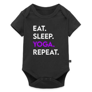 manger du yoga du sommeil répéter - Body à manches courtes Premium Bébé - noir - Devant