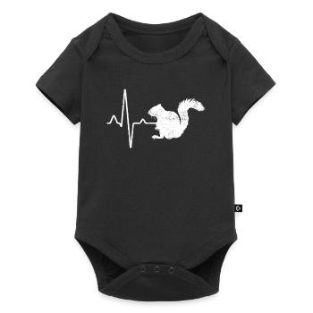 Squirrel Heartbeat - Baby Premium short-sleeve bodysuit - black - Front