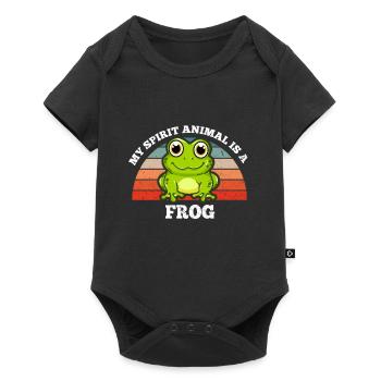 Grenouille Fan Crapauds Mon Animal Est Une Grenouille - Body à manches courtes Premium Bébé - noir - Devant