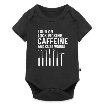 Verrouiller la cueillette du café et la conception des jurons - Body à manches courtes Premium Bébé - noir - Devant