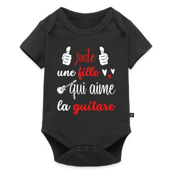 juste une fille qui aime la guitare - Body à manches courtes Premium Bébé - noir - Devant