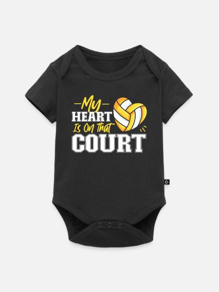 Volleyball Player Team My Heart Is - Baby Premium Kurzarmbody - Schwarz