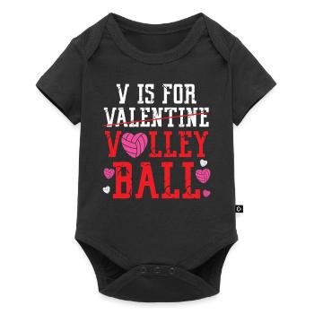 Volleyball Player Team Valentines - Baby Premium short-sleeve bodysuit - black - Front