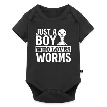 Compost Worms Worm Lover Je ne suis qu’un garçon, - Body à manches courtes Premium Bébé - noir - Devant