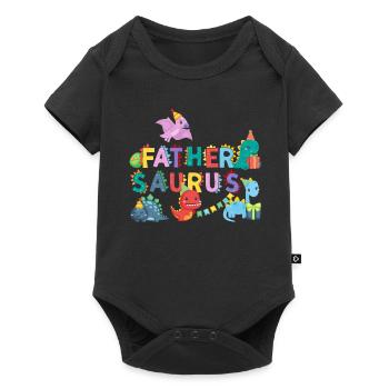 Father Saurus | Rawr Dinosaur Tshirt | Family - Baby Premium short-sleeve bodysuit - black - Front