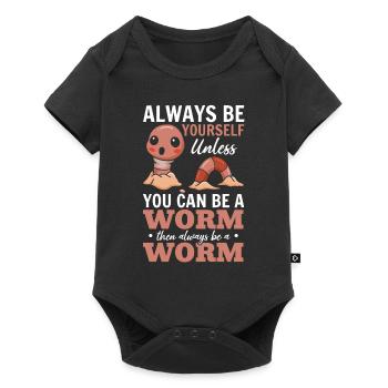 Netter Wurmliebhaber Sei immer du selbst, außer du - Baby Premium Kurzarmbody - Schwarz - Vorne