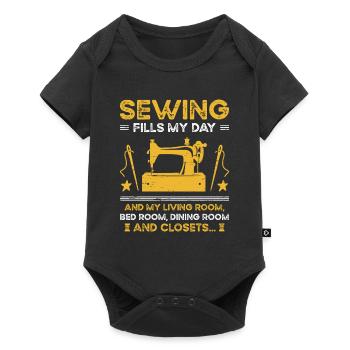 Quilt Fabric Needle Seamstress - Baby Premium short-sleeve bodysuit - black - Front
