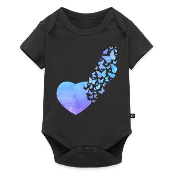 Butterfly Heart Mignon Aquarelle - Body à manches courtes Premium Bébé - noir - Devant