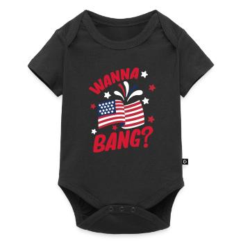 July 4 Men Fireworks USA - Baby Premium short-sleeve bodysuit - black - Front