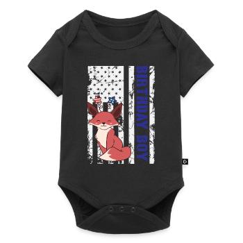 Mignon bœuf Amérique 4 juillet Anniversaire Garçon - Body à manches courtes Premium Bébé - noir - Devant