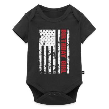 American Flag Birthday Girl - Baby Premium short-sleeve bodysuit - black - Front