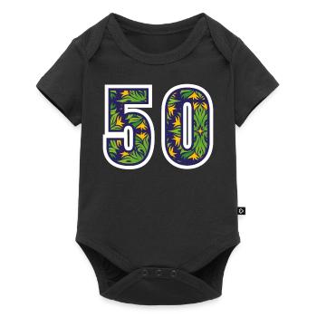 50 Number Green - Baby Premium short-sleeve bodysuit - black - Front