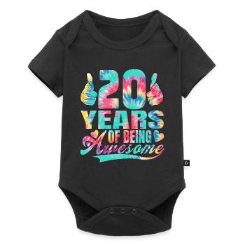 20e anniversaire ou anniversaire 20 ans d’existence - Body à manches courtes Premium Bébé - noir - Devant
