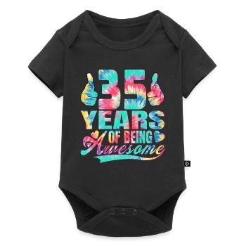 35e anniversaire ou anniversaire 35 ans d’existence - Body à manches courtes Premium Bébé - noir - Devant