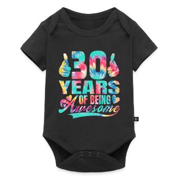 30th birthday or anniversary 30 years of being - Baby Premium short-sleeve bodysuit - black - Front