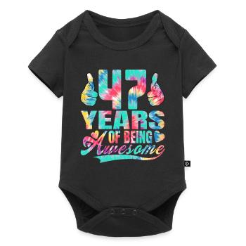 47th birthday or anniversary 47 years of being - Baby Premium short-sleeve bodysuit - black - Front
