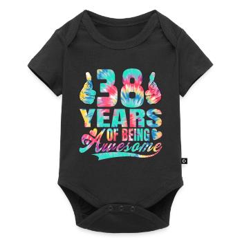 38th birthday or anniversary 38 years of being - Baby Premium short-sleeve bodysuit - black - Front
