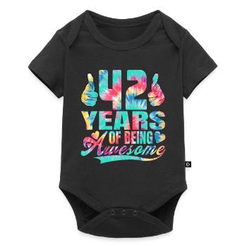 42nd birthday or anniversary 42 years of being - Baby Premium short-sleeve bodysuit - black - Front