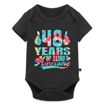 48th birthday or anniversary 48 years of being - Baby Premium short-sleeve bodysuit - black - Front