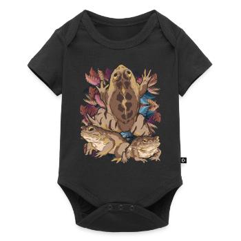 Vintage Animal Motif Cadeau Grenouille Animal Crapaud - Body à manches courtes Premium Bébé - noir - Devant