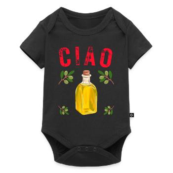 CIAO ITALIE HUILE D'OLIVE HUMOUR - Body à manches courtes Premium Bébé - noir - Devant