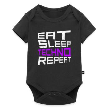 manger du sommeil techno répéter - Body à manches courtes Premium Bébé - noir - Devant